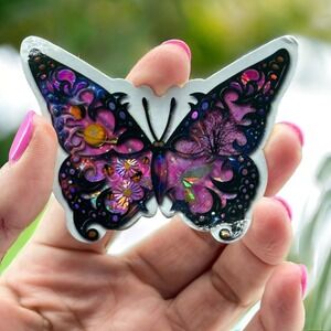 1980's Prismatic Vending Butterfly Scrapbooking Sticker 3" Taiwan Vintage
